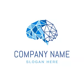 Software & App Logo Blue Structure and Abstract Brain logo design