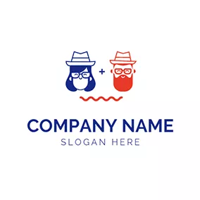 Fancy Logo Blue Woman and Orange Man logo design