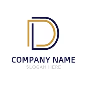 Double Logo Brown and Black Letter D logo design