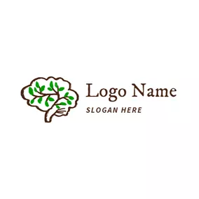 Ecologic Logo Brown and Green Brain logo design