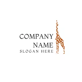 Color Logo Brown and White Giraffe Icon logo design