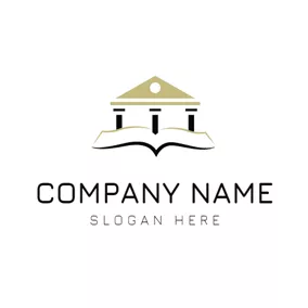 Law Firm Logo Brown Court and White Book logo design