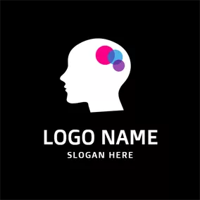 Logotipo De Análisis Bubble and Black Human Head logo design