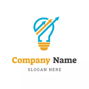 Logotipo De Marketing Bulb and Arrow Corporate logo design