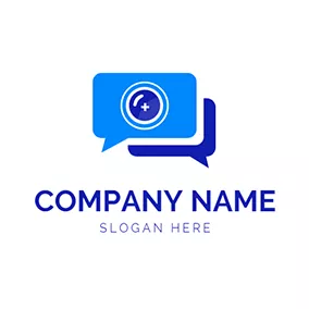 Communication Logo Camera Dialog Box Zoom logo design