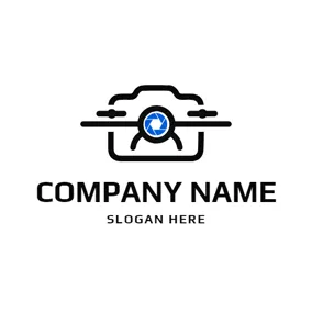 Aviation Logo Camera Shape and Drone logo design