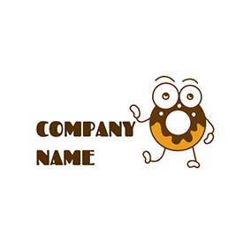 Delicious Logo Cartoon Eye Cute Doughnut logo design