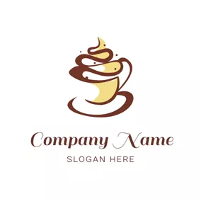 Delicious Logo Chocolate and Cream Cake logo design