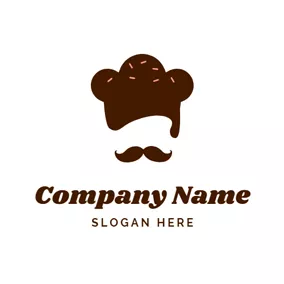 Cream Logo Chocolate Hat and Beard logo design