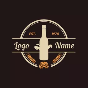 Bottle Logo Circle and Beer Bottle logo design