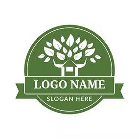 Logótipo De País Circle and Tree logo design