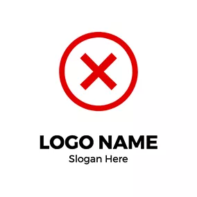 Danger Logo Circle Letter X Wrong Sign Stop logo design