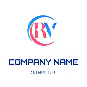 Vのロゴ Circle R V Combination logo design