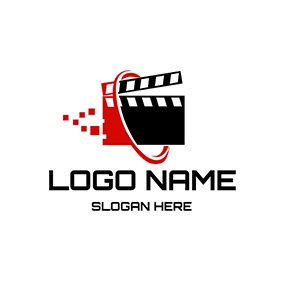Film Logo Clapper Board Circle Film Editing logo design