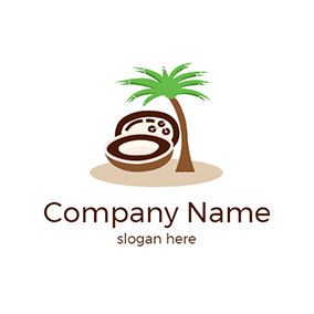 Logótipo árvore Coconut Tree Tropics Coco logo design