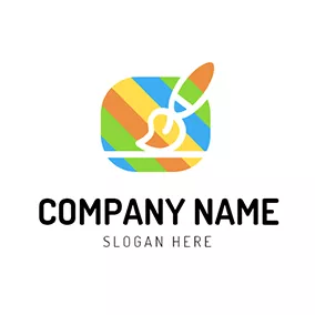Easel Logo Colorful Brush and Paint logo design