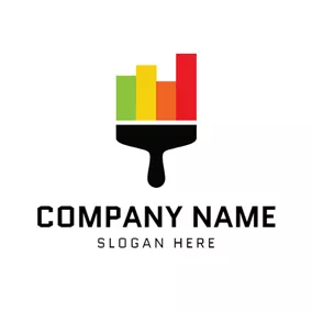 Color Logo Colorful Brush and Rectangle logo design