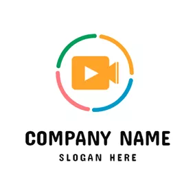 YouTube-Kanal-Logo Colorful Circle and Film Projector logo design