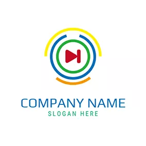 Communication Logo Colorful Circle and Play Button logo design