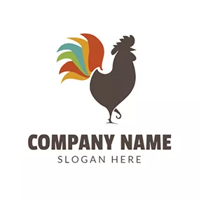 ヒヨコのロゴ Colorful Cock Tail and Chicken logo design