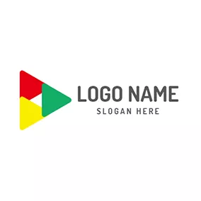 Communication Logo Colorful Combined Play Button logo design