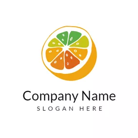 蘇打水logo Colorful Flower and Orange logo design
