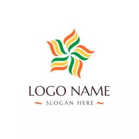 Floral Logo Colorful Flower Tribal Symbol logo design