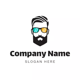Male Logo Colorful Glasses and Human Head logo design
