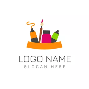 Zeichnen Logo Colorful Paintbrush and Pigment logo design