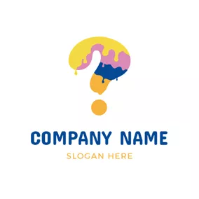 Colorful Logo Colorful Pigment and Question Mark logo design