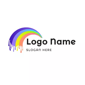 Drop Logo Colorful Slime Shape logo design