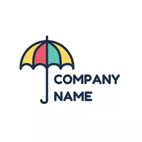 Logo De La Garderie Colorful Umbrella and Daycare logo design