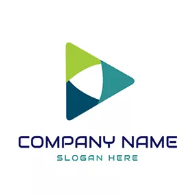 Communication Logo Combined Play Button logo design