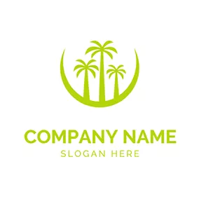 Logo De L'arbre Crescent Coconut Tree Jungle logo design