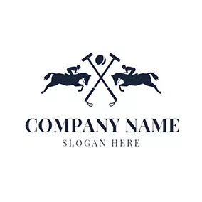 Competition Logo Cross Mallet and Polo Horse logo design