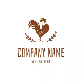 ヒヨコのロゴ Crowing Cock and Farm logo design