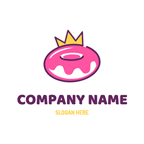 Delicious Logo Crown Cute Doughnut logo design