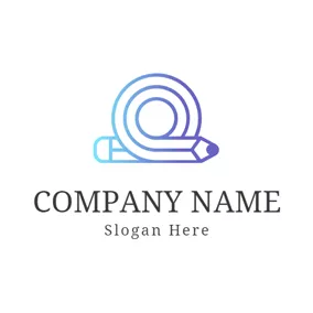Software- Und App-Logo Curving Blue Pencil logo design