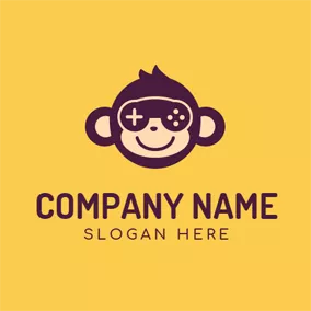 Joyful Logo Cute Monkey and Interesting Gaming logo design