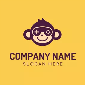 Logótipo De Arte E Entretenimento Cute Monkey and Interesting Gaming logo design