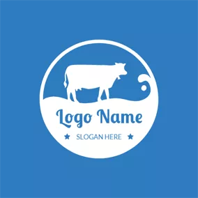 Beef Logo Dairy Cow and Milk logo design