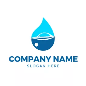 Drop Logo Dark and Light Blue Oil Drop logo design
