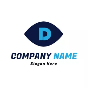 Logótipo De Contacto Dark Blue Letter D logo design