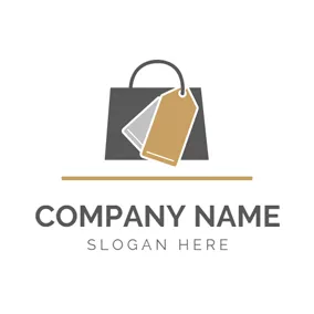 零售 & 销售Logo Dark Brown Handbag and Label logo design