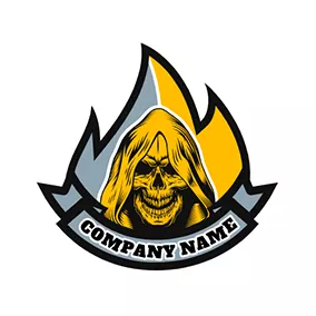 Logotipo De Anonymous Death Fire Banner Gang logo design