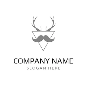 Logotipo Guay Deer Horn and Mustache Icon logo design