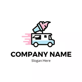 Food Delivery Logo Delicious Ice Cream and Food Truck logo design