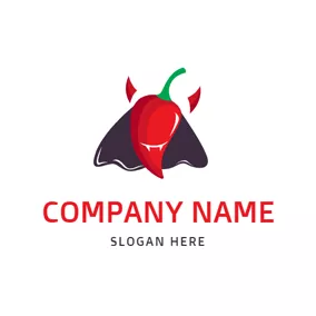Hot Logo Devil Shape and Red Spice logo design