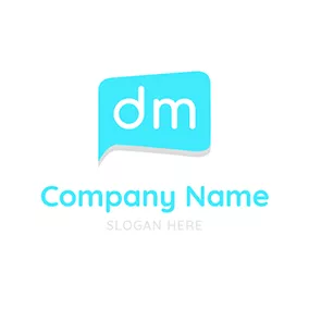 Communication Logo Dialogue Box and D M logo design