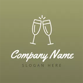 Drink Logo Double Cups and Wine Party logo design
